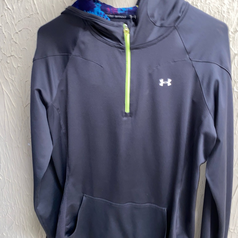 Under Armour Black Hoodie with Neon Accents side medium